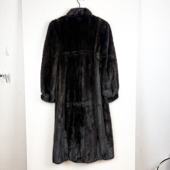 Vintage Lloyds Denver Mink Coat Dark Brown Long Womens - Fits Small Best - Picture 6 of 14